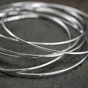 Stapelarmbanden van sterlingzilver - Set van 6 glanzende armbanden