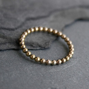14k Gold Fill Bead Ring: Minimalist Stacking Band