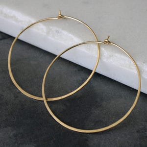 Large Classic 14k Gold Filled Hoop Earrings -  2" Circle