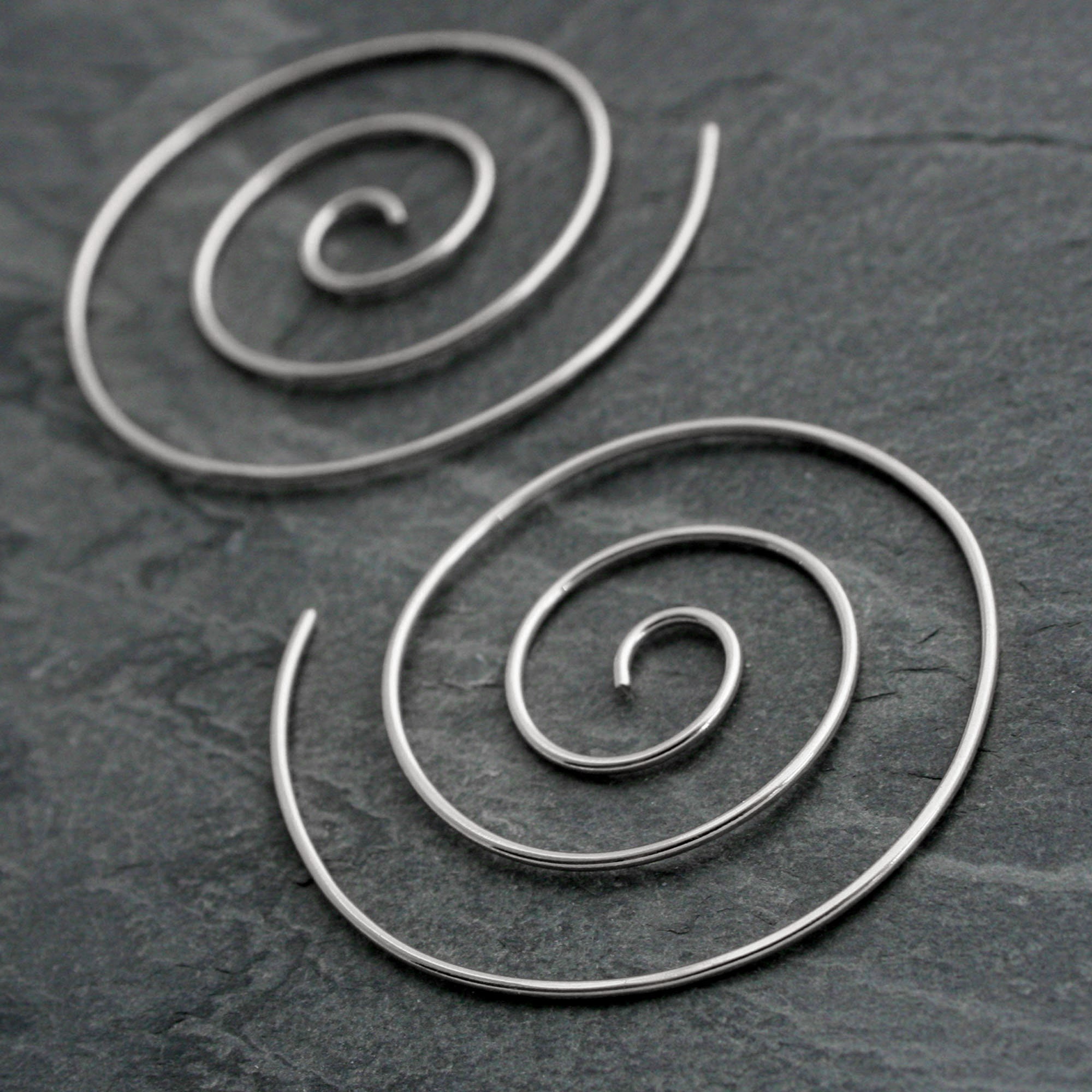 Spiral Earrings Solid Sterling Silver Size Large Nautilus | Etsy