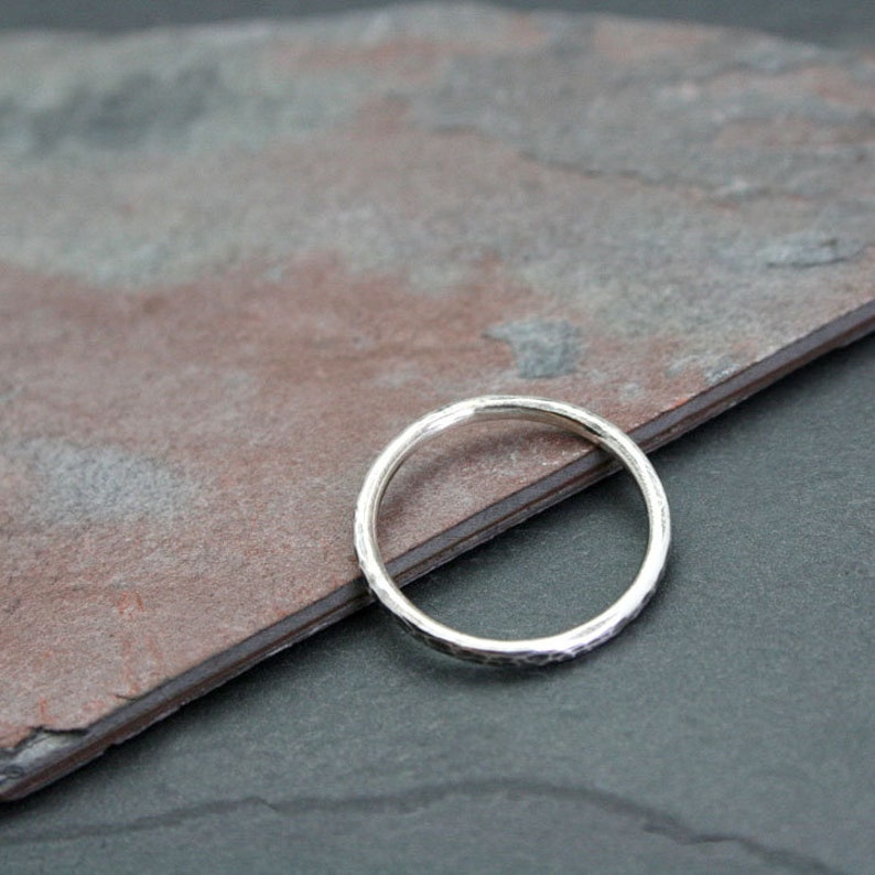 Hammered Sterling Silver Stackable Ring Band Regular Ring Band, Knuckle Ring, Thumb Ring, or Midi Ring Rustic Antiqued Finish image 4