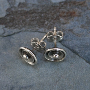 Sea Anemone Sterling Silver Earrings, Hand made Stud Earrings, Sterling Silver Post and Earring Back image 2
