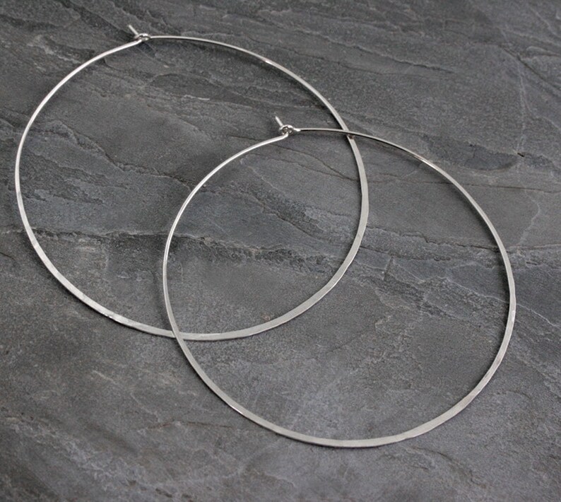 Extra Large Hoops Solid Sterling Silver 3 Handmade Etsy