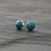 Turquoise Sterling Silver Stud Earrings, Natural Turquoise Gemstone Earrings, 6mm Round Cabochon, You Choose the of Pair of Post Earrings 