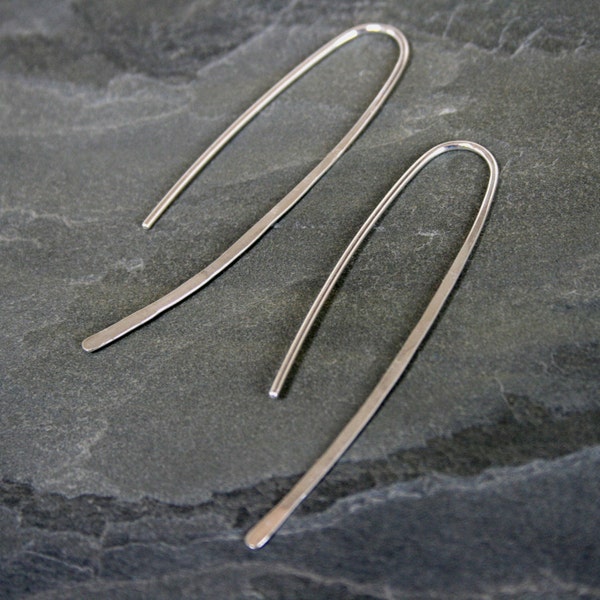 Modern Minimalist Sterling Silver Earrings, Elegant Simplicity, Solid Sterling Silver, Clean Line Earrings