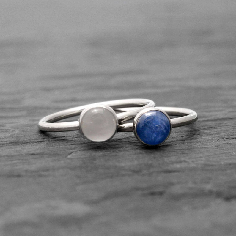 6mm Stacking Ring Sterling Silver Stackable Ring Silver Stack 6mm Round Cabochon Ring Sterling Silver, Create Your Own Set, Singles image 2