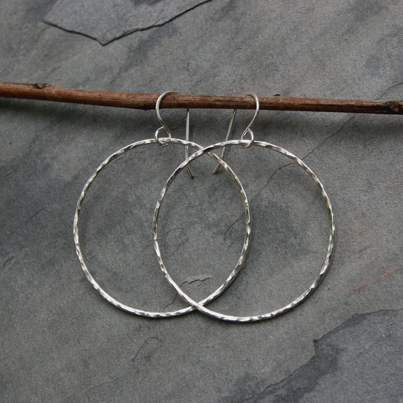 Medium Eternity Earrings Sterling Silver Hoops Round Hoops - Etsy