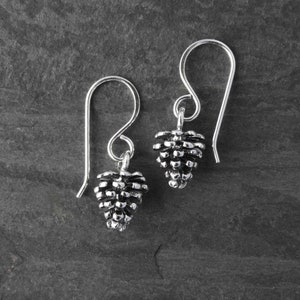Pine Cone Sterling Silver Earrings, Bontanical Pine Tree Forest, Pacific Northwest Jewelry Earrings, Pinecone Earrings image 4