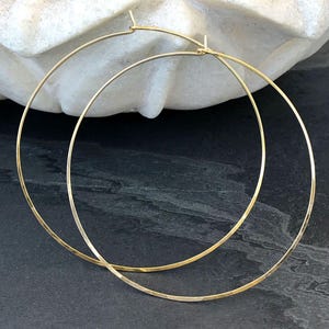 Extra Large Classic 14k Gold Filled Hoop Earrings - 3" Lightweight Earrings