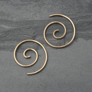 Small 14k Gold Filled Spiral Threader Earrings: Minimalist Style