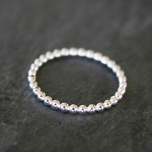 Sterling Silver Bead Stacking Ring: Dotted Spacer Band