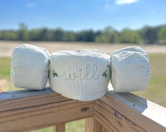 Personalized Seersucker Puddle Jumper Cover | Monogrammed Kids Swim Vest | FREE Shipping | Fast Turn Around