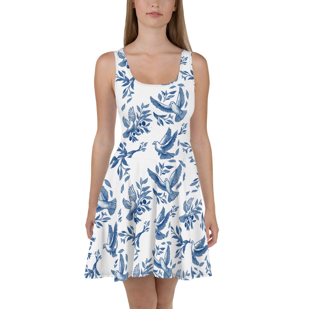 royal blue mermaid dress Caspari Apron Collection Pagoda Toile Blue/ White main image 0