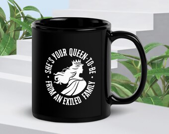 Esther Queen to Be Black Glossy Mug |  | Christian Coffee Mug | Gift For Christian Women