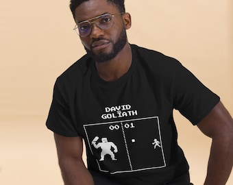 David & Goliath Retro Video Game Unisex Christian Tshirt | Christian Apparel | Christian Shirt