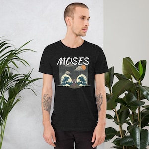 Moses Parting the Red Sea T-Shirt – Bible Story Graphic Tee in Japanese Woodblock Style | Unisex Christian Tshirt