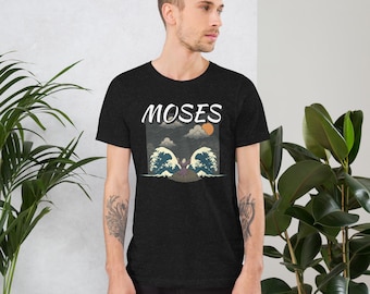 Moses Parting the Red Sea T-Shirt – Bible Story Graphic Tee in Japanese Woodblock Style | Unisex Christian Tshirt