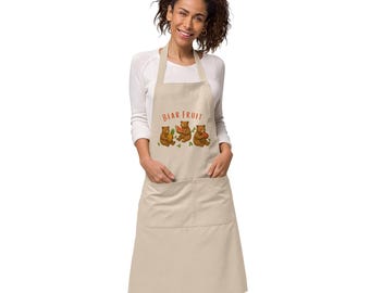Bear Fruit Organic Cotton Apron | Kitchen Apron With Pockets | Christian Apron | Christian Gift For Her
