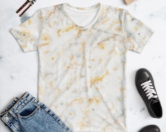 Jupiter Moon Io Graphic Tee | Cosmic Marble Print Women’s T-Shirt | Celestial Space Shirt | Streetwear Shirt