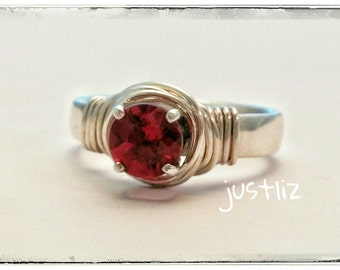 A simple statement with natural garnet.