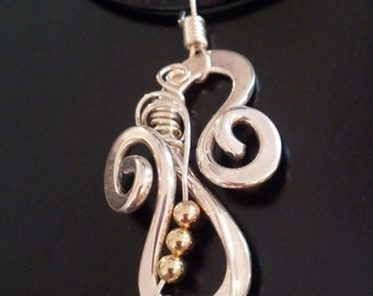 Sterling silver spiral, hammered, gold-filled beads,22 gauge round wire,