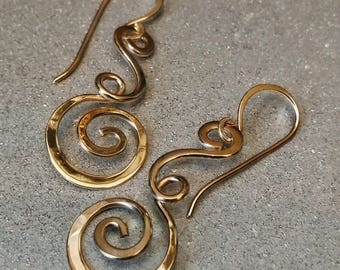 Gold spiral earrings