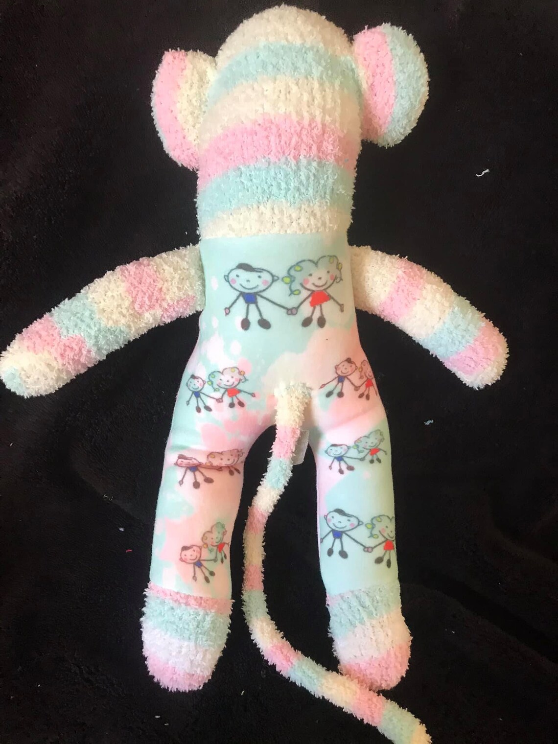 Handmade Sock Monkey Autism Autistic Stuffed Animal Doll Ready Etsy
