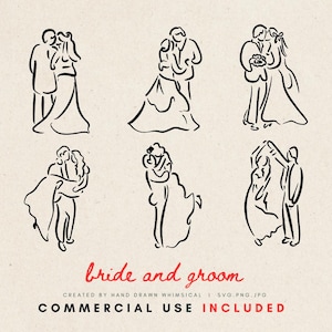 Noivos SVG - Arquivos SVG e PNG de casamento desenhados à mão e excêntricos