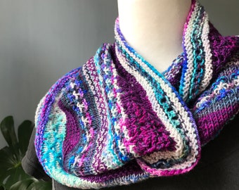 Winter in New York cowl sock weight *pdf knitting pattern*