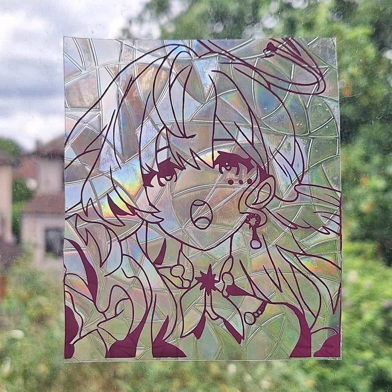 Full Metal Red Alchemist Anime Cross Decal - 6 Inch Weatherproof Sticker For Cars & Laptops