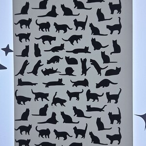 autocollants réfléchissants en vinyle pour petits chats / décoration de chat / cadeau pour amoureux des chats / chat noir / silhouette de chats / cadeau pour amoureux des animaux / feuille d'autocollants