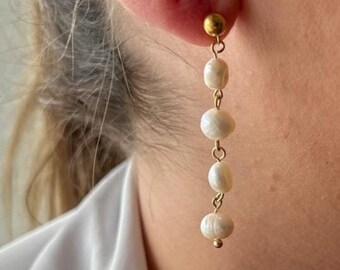 Boucle d'oreilles perles d'eau douce