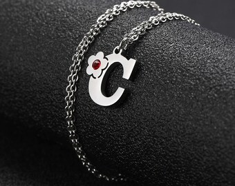 Collar de acero inoxidable con letra inicial de cristal para mujer, collares con colgante del alfabeto de A-Z, Gargantilla, joyería de tendencia 2023