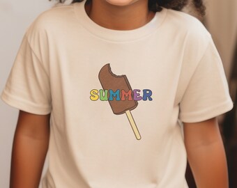 サマーポップシクルキッズTシャツ：軽量コットンユースTシャツ