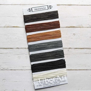 Waxed Linen Thread 4 ply, Neutrals, 7 different shades, 5 or 10 yards of each color