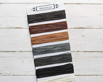 Waxed Linen Thread 4 ply, Neutrals, 7 different shades, 5 or 10 yards of each color