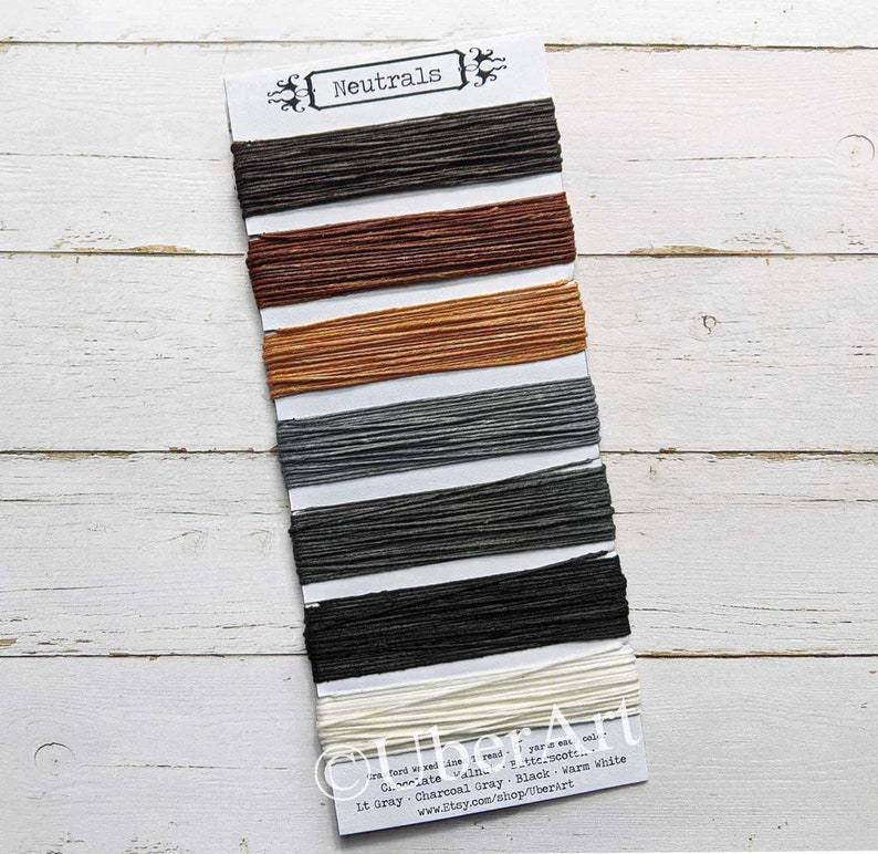 Waxed Linen Thread 4 ply, Neutrals, 7 different shades, 5 or 10 yards of each color image 1