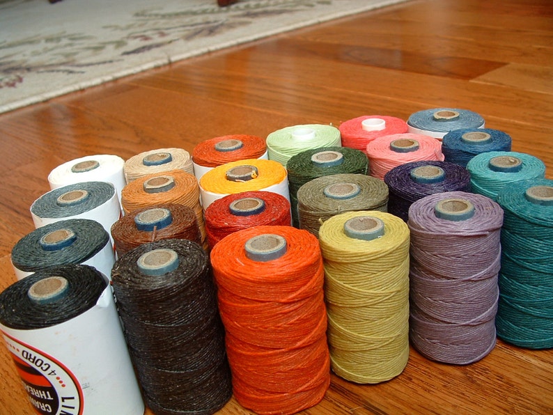 10 yards Crawford Waxed Linen Thread 4 ply Choose a color Etsy