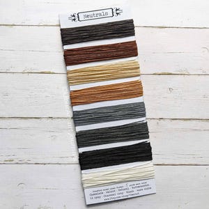 Waxed Linen Thread 4 ply, Neutrals, 8 different shades, 5 or 10 yards of each color