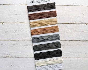 Waxed Linen Thread 4 ply, Neutrals, 8 different shades, 5 or 10 yards of each color