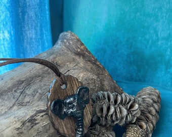 Elephant Lovers Pendant: Handmade Air-Dry Clay Pendant for the Wild at Heart