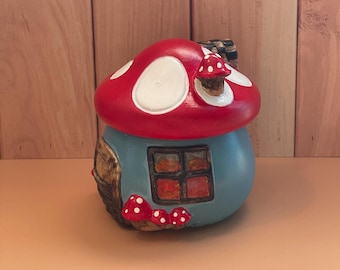 Handmade Jesmonite Mushroom Bowl: Cottagecore Home Decor