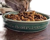Personalized Cat Feeder, Ceramic Cat Food Dish, MADE TO ORDER