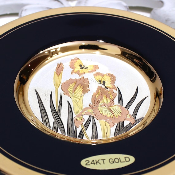 The Art of Chokin 24k Gold Edged Decorative Plate 6 1/4