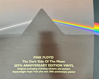 Pink Floyd: "The Dark Side of the Moon" 30th Anniversary Edition EU, Stickers & Posters, SHVL 804, 582 1361, Prog Rock, Vintage Vinyl Record