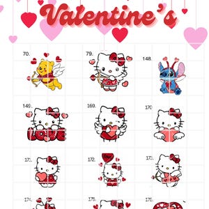 Red Kitty Valentine's Bouquet Topper: Glitter or Regular Cardstock 画像 5