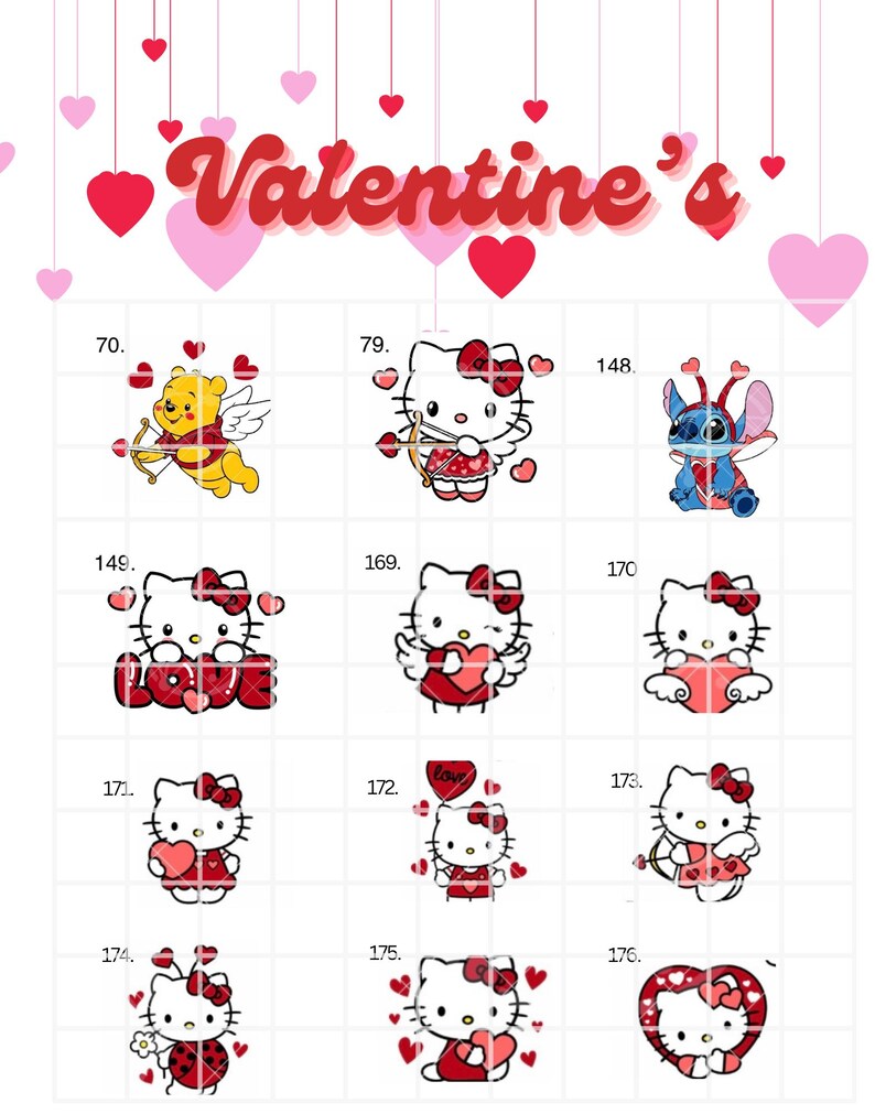 Red Kitty Valentine's Bouquet Topper: Glitter or Regular Cardstock 画像 5