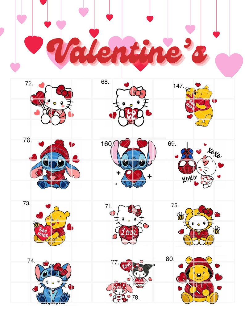 Red Kitty Valentine's Bouquet Topper: Glitter or Regular Cardstock 画像 4