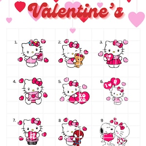 Red Kitty Valentine's Bouquet Topper: Glitter or Regular Cardstock 画像 1