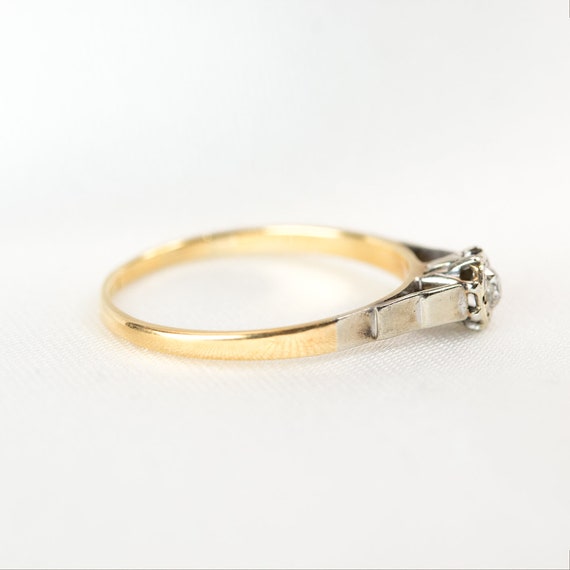 Authentic Edwardian Diamond Solitaire Ring 18 Car… - image 4